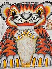 Vintage Tiger Fabric Panel Cotton 1960s 70s Estate Find picture