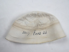 Vtg 1940s WWII US Navy Stenciled Named White Dixie Cup Sailor Cap Hat USN 40s picture