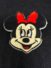 Vintage Minnie Mouse Pin 80's Walt Disney Head Plastic Brooch picture