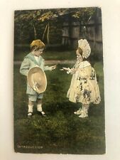 Vintage 1908 Young Boy handing Young Girl a Flower, Millar & Lang, Introduction picture
