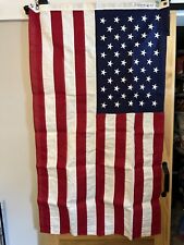 Vtg  USA American Flag Bull Dog Bunting  Embroidered Stars 3'x5' Dettras W Box picture