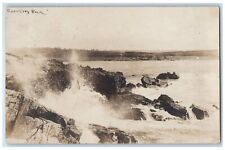 1910 Crashing Waves at Spouting Rock Kennebunkport Maine ME Posted RPPC Postcard picture