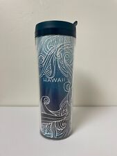 STARBUCKS HAWAII Blue Lid 2012 Waves Design 16oz Travel Mug Tumbler picture