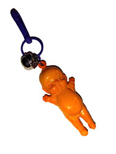 Vintage 1980s Plastic Charm Kewpie Baby Orange Boy Charms Necklace Clip On Retro picture