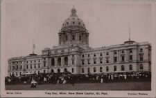 Flag Day New State Capitol St Paul Minnesota 1908 Postcard 1c Franklin Stamp 228 picture