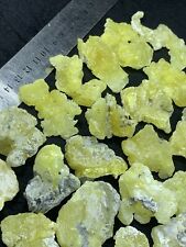 2600 CaratsYellow Brucite Crystals Lot Of 32 Pieces. picture