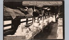 ARMY HOSPITAL TRAIN real photo postcard rppc signal corps troops wounded war picture