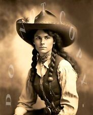 ANTIQUE WESTERN REPRODUCTION 8X10 PHOTOGRAPH PRINT OF PRETTY COWGIRL # 7 picture