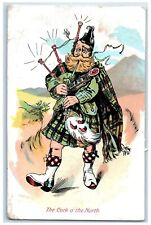 c1905 The Cock O The North Scottish Bagpipes Parks Creek Lunenburg NS Postcard picture