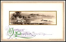 C.1911 John Winsch Easter Scenic View Village W Boat On Lake Postcard 526 picture