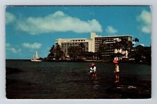 Hilo Bay HI-Hawaii Naniloa Surf Resort Fishing Antique Vintage Souvenir Postcard picture