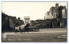 c1910 Via Sacra Rome Italy Antique Unposted Horse Carriage RPPC Photo Postcard picture