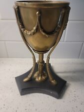 Heavy brass mantle urn on pedestal neoclassical style picture