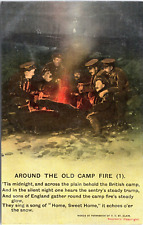 British Soldiers Around Camp Fire c1910s - Bamforth Postcard - 1st in Series picture