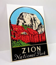 Zion National Park Vintage Style Travel Decal / Vinyl Sticker, Luggage Label picture
