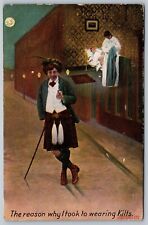 The reason why I took to wearing Kilts - Love/Romance Postcard Posted 1908 picture