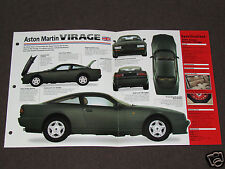 1988-1998 ASTON MARTIN VIRAGE (1991) Car SPEC SHEET BROCHURE PHOTO BOOKLET picture