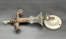 Vintage Early 1900s Glass Hanging Ceiling Light Fixture, 2 Socket picture