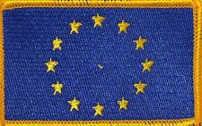 EUROPE (EU) Flag Tactical Military Patch W/ Hook & Loop Fastener Gold Border  picture