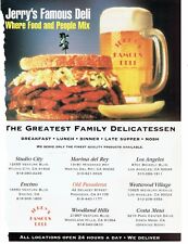 90's Jerry's Famous Deli Print Ad Fast California Restaurant 8.5