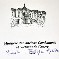 Vintage 1994 Veterans Affairs Department And Victims Of War Banquet Menu France picture