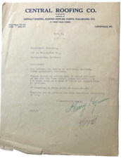 1925 Central Roofing Co. Letter Louisville, Kentucky KY picture