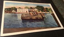 Saugatuck, Michigan Old Chain Ferry, Kalamazoo River. Linen Post Card picture