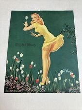 Vintage Al Leslie pinup calendar art  “Boughed Beauty” tulips picture