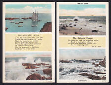 2-Atlantic Ocean-Sea-Shore-Ocean Surf-Boats-Poems-Vintage Postcards Lot picture