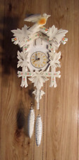 Vintage Antique White Black Forest Cuckoo Clock W. Germany - Complete & Working picture