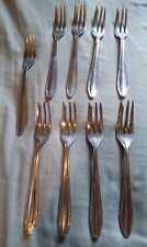 9 Vintage Gerlach Nierdzewne Poland Stainless Steel Pastry Forks Free US Ship. picture