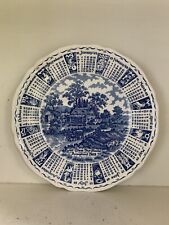 Alfred Meakin CALENDAR PLATE Collectible Plate 1969 Blue & White Excellent 9”in picture