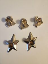 Vintage Silver Plated German Mini Candle Holder Stars And Bells picture