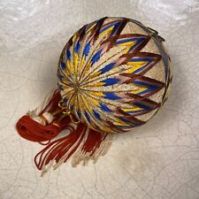 Vintage Temari Thread Ball Japanese Traditional Folk Art Handmade 4