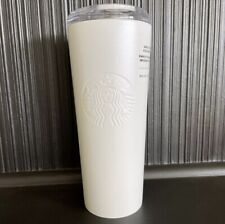 Starbucks Ice Pearl White Stainless Steel Tumbler Cold Brew Cup 16oz NEW picture