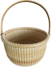 Authentic Anderson Nantucket Open Lightship Basket W/RARE PALM TREE Ecoivory  8” picture