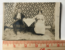 REAL photo postcard Married couple Man Woman Fashion Antique 1907-1914 picture