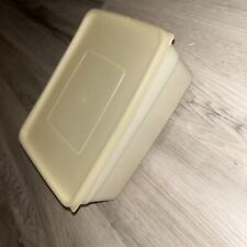 Vintage Tupperware 9”x 9”x 3” Snack-Store White Square Container With Lid picture