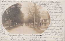 Pleasant Street Horse Cart Houses Leicester Massachusetts 1907 RPPC Postcard picture