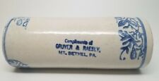 Antique Advertising Stoneware Brush-McCoy Wildflower Rolling Pin MT. BETHEL, PA picture