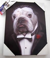 English Bulldog Canvas Graphic Art Dog Print DOGFATHER Celebrity Pets Rock NEW picture