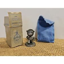Avon 1983 Pewter Figurine First Day Back Bear w/Backpack Vintage + Original Box picture