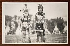 VTG 1950s RPPC Postcard Native American INDIAN DANCERS Crow Children Montana picture