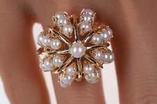 Sz6 Estate 14k Gold Pearl Cluster ring picture