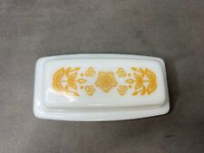 VTG Pyrex Butterfly Gold Covered Butter Dish Lid 72-B Milk Glass picture