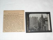 Magic Lantern Glass Slide View Up Broadway From Bowling Green,N.Y. 1910 picture