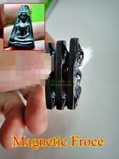 Sacred Buddha Glossy Black Leklai Magnetic Charm Lp Huan PongSuPan Amulet #0044 picture