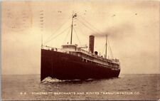 1935 S.S. SOMERSET SHIP MERCHANTS AND MINERS TRANSPORTATION postcard picture