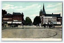 c1920's Public Square Looking West Horse Carriage Shelbyville Indiana Postcard picture