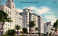 Vintage Postcard Hotel Row Miami Beach FL Florida Saxony Sans Souci        D-302 picture
